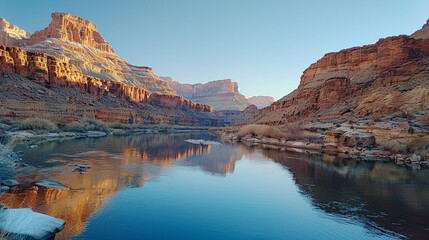 Fototapeta na wymiar beautiful views and amazing natural atmosphere of Grand Canyon National Park