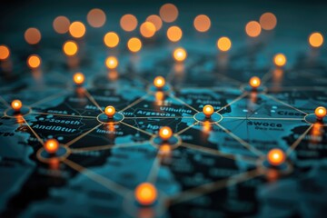 a global map connecting international business alliances professional photography