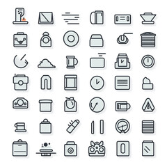 Set outline icons related to photography. Linear icon collection. Editable stroke сreated with Generative Ai