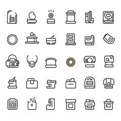 Set outline icons related to photography. Linear icon collection. Editable stroke сreated with Generative Ai