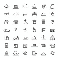 Set outline icons related to photography. Linear icon collection. Editable stroke сreated with Generative Ai