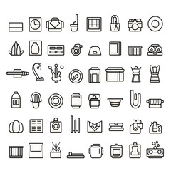 Set outline icons related to photography. Linear icon collection. Editable stroke сreated with Generative Ai