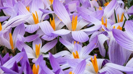 Snow crocus is a terrestrial plant with purple and white flowers