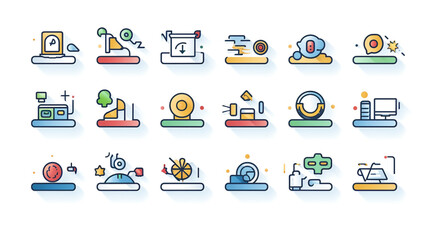 Digital Marketing set of web icons in line style. Marketing icons for web and mobile app сreated with Generative Ai