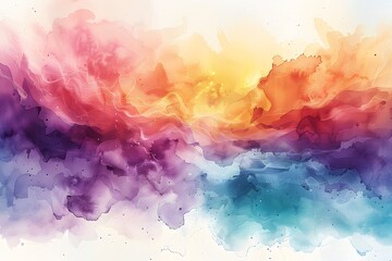 Ethereal Watercolor Clouds and Splatters in Pastel Tones
