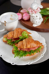 croissant with red fish
