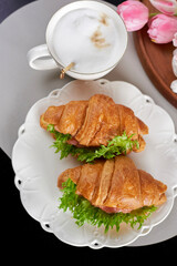 croissant with red fish
