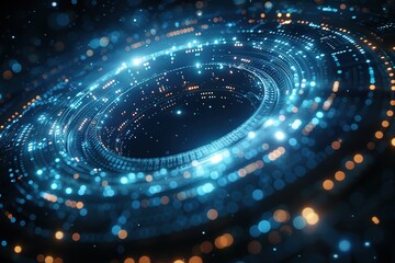 digital design abstract technology futuristic background science light concept energy line blue illustration circle space tech system network