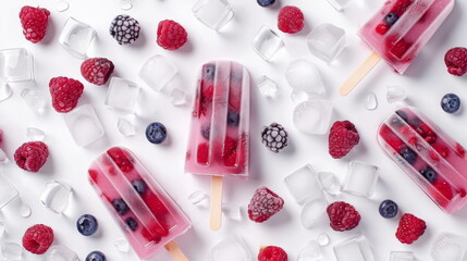 Ice-cold berry delights, excellent for depicting summer flavors and artisan treats.