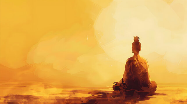 PPT background image meditation theme