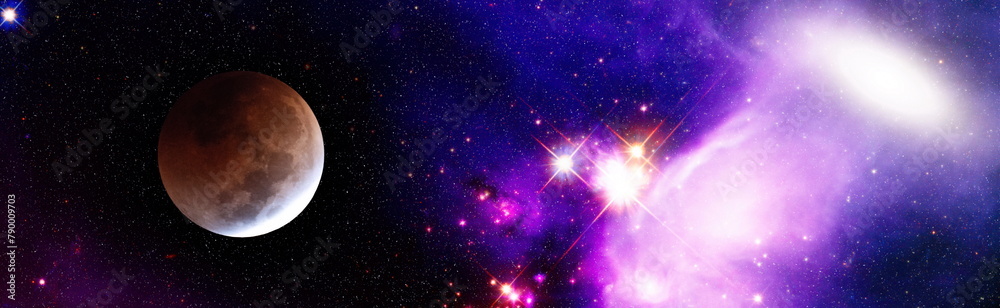 Wall mural magic color galaxy. infinite universe and starry night. bright star nebula. distant galaxy. abstract