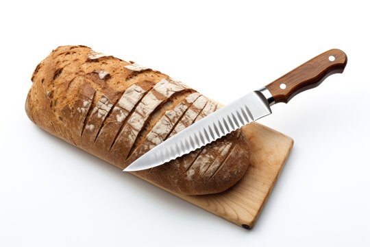Bread Knife , white background.