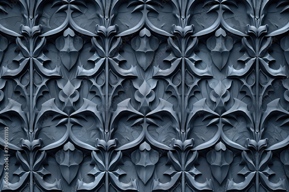 Poster sophisticated black classical 3d pattern. gothic ornament. inspired by the gothic architecture. back
