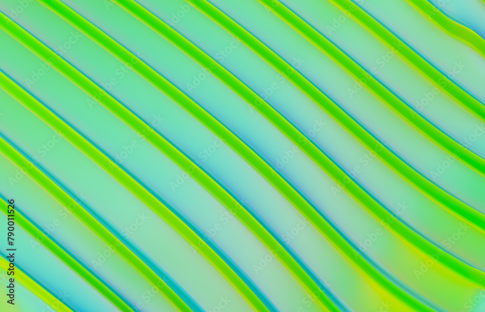 Poster Abstract vivid summer geometric line curve shape background. 3d rendering.