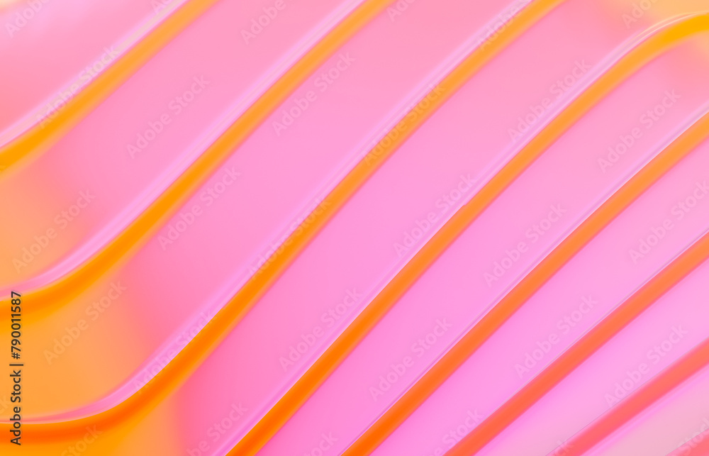 Aufkleber abstract vivid summer geometric line curve shape background. 3d rendering.