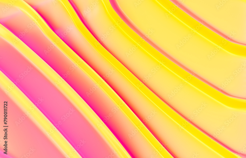Poster Abstract vivid summer geometric line curve shape background. 3d rendering.