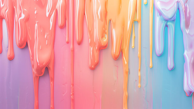 Smooth wall with a gradient resembling a melting popsicle dripping down the surface