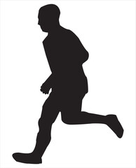  Runners on sprint men Silhouettes. vector illustration.