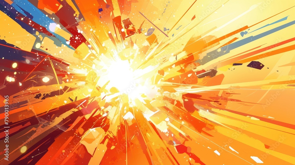 Wall mural an abstract background featuring vibrant rays bursting out complete with a mesmerizing glow effect r