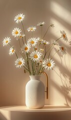 White Vase Overflowing With White Flowers
