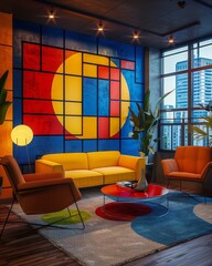 Brightly Colored Living Room With Modern Furniture