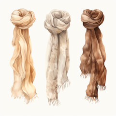 set of four women's winter scarves сreated with Generative Ai