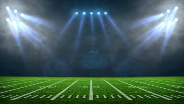 American football night stadium Sport advertisement 4K video - Powered by Adobe