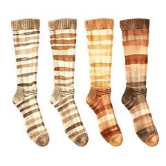 set of winter woolen striped socks сreated with Generative Ai