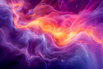 Abstract Cosmic Energy Flow in Purple and Orange