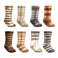 set of winter woolen striped socks сreated with Generative Ai