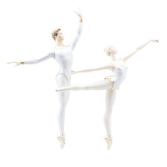 A collection of porcelain figurines depicting classical ballet dancers Transparent Background Images 