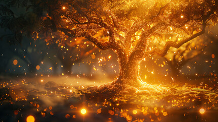 Abstract render of a magical fantasy tree