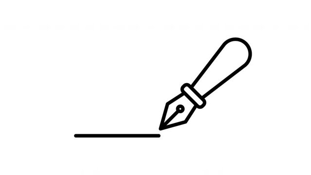 Fountain Pen animated icon with alpha channel. Perfect for project and presentations