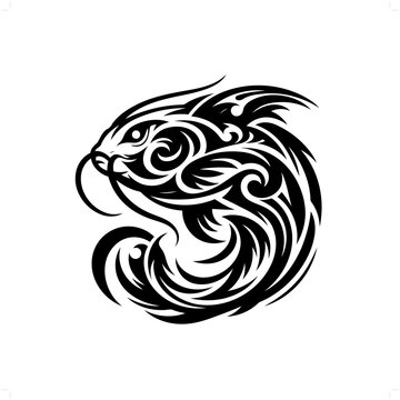 recommend clip art: Catfish in modern tribal tattoo, abstract line art of animals, minimalist contour. Vector