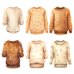 set of women's knitted sweaters сreated with Generative Ai