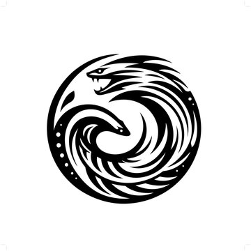 recommend clip art: Electric Eel in modern tribal tattoo, abstract line art of animals, minimalist contour. Vector