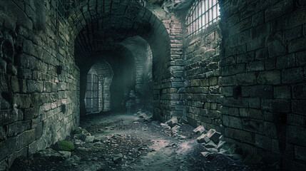 Ancient medieval castle dungeon fantasy and fiction.