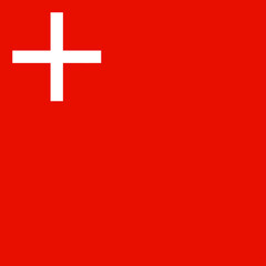 Flag of the Canton of Schwyz in Switzerland.