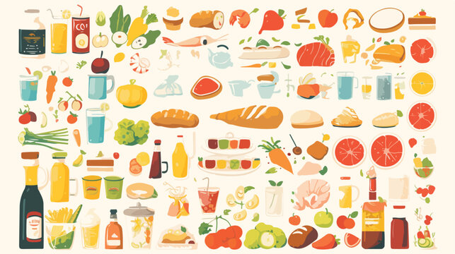 120 modern thin line icons set of bakery seafood fr