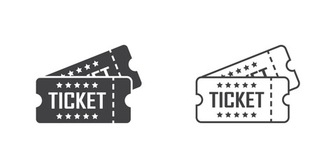 Ticket icon in flat style. Coupon vector illustration on isolated background. Voucher sign business concept. - 790025503