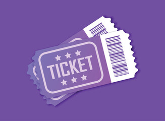 Ticket icon in flat style. Coupon vector illustration on isolated background. Voucher sign business concept. - 790025516