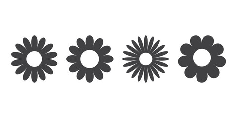 Daisy chamomile icons set in flat style. Flower vector illustration on isolated background. Floral sign business concept. - 790025519