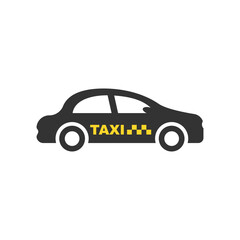 Taxi service icon in flat style. Cab vector illustration on isolated background. Delivery company sign business concept. - 790025564