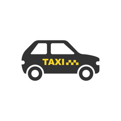 Taxi service icon in flat style. Cab vector illustration on isolated background. Delivery company sign business concept. - 790025586