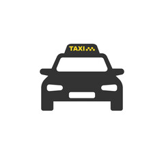 Taxi service icon in flat style. Cab vector illustration on isolated background. Delivery company sign business concept. - 790025589