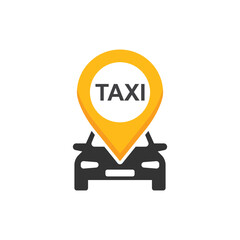 Taxi service icon in flat style. Cab vector illustration on isolated background. Delivery company sign business concept. - 790025593
