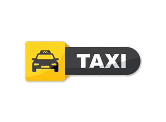 Taxi service icon in flat style. Cab vector illustration on isolated background. Delivery company sign business concept. - 790025597
