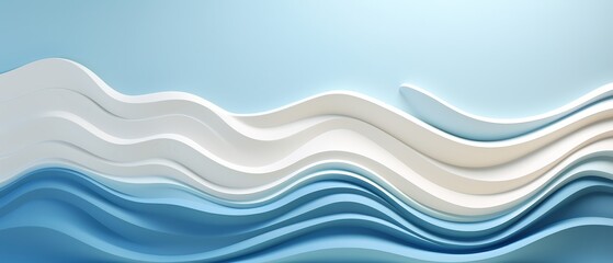 Obraz premium Minimalist 3D artwork showcasing soft flowing waves in a contemporary design