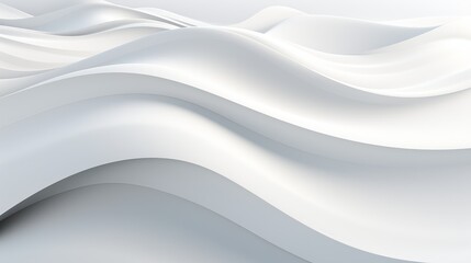 Minimalistic soft wave in a tranquil grey, realistic 3D,