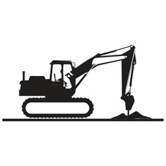 Excavator heavy equipment vehicle icon